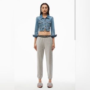 Alexander wang logo elastic jogger gray XS